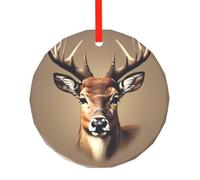 Testa di cervo Stampa Vetro Rotondo Albero di Natale Appeso Ornamenti di Natale Per Le Feste di Natale Regali Della Decorazione