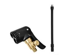 Testa di conversione della pompa dell'aria, 1 adattatore per valvola due in uno, ugello di gonfiaggio in ottone con fibbia di bloccaggio, connessione rapida per auto, moto, garage (F)