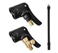 Testa di conversione della pompa dell'aria, 1 adattatore per valvola due in uno, ugello di gonfiaggio in ottone con fibbia di bloccaggio, connessione rapida per auto, moto, garage (C)