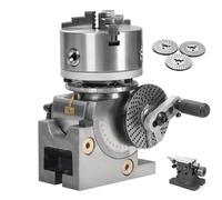Testa di divisione mandrino a 3 ganasce, set di fresatura resistente, alta precisione 0,04 ° con contropunta MT2, rapporto di indicizzazione 1:40 per tavola rotante e fresa CNC, 10,2 cm 12,7 cm