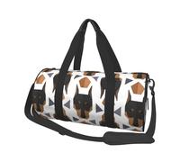 Testa di Doberman con motivo poligonale, Borsone da viaggio di grande capacità Borsa rotonda Borsa da viaggio sportiva Borsa da viaggio Borsa da fitness