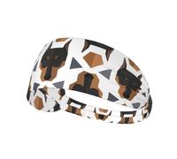 Testa di Doberman con motivo poligonale,Fascia elastica per capelli multiuso unisex, fascia antisudore sportiva