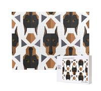 Testa di doberman con motivo poligonale,Puzzle in legno da 500 pezzi, gioco di famiglia, puzzle per adulti e adolescenti, decorazioni per la casa