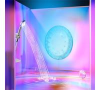 Testa di doccia alimentata ad acqua del LED con le luci che cambiano colore per la progettazione della plastica del cromo di uso del bagno 220x80mm
