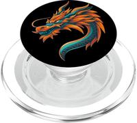 Testa di drago cinese mistico con colori dinamici PopSockets PopGrip per MagSafe