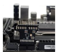 Testa di espansione della scheda madre, scheda madre USB 3.0 a 19 pin su doppio adattatore splitter USB 2.0 a 9 pin, multilier plug and play per misurazione della velocità della ventola