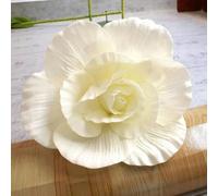 testa di fiore artificiale, 30 cm gigante PE schiuma rosa simulazione fiori ramo sfondo matrimonio decorazione peonia giardino muro strada palco festa fornitura multicolore(White-a)