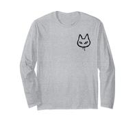 Testa di Gatto Sguardo Furbo Stile Graffiti Maglia a Manica