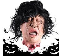Testa di Halloween, Testa mozzata insanguinata spettrale in lattice, Testa horror spettrale di Halloween, testa di Halloween insanguinata per case infestate, soggiorni, camere da letto, Testa insangui