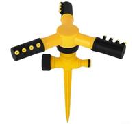 Testa di irrigazione rotante automatica per irrigazione da giardino, rotazione a 360 gradi con design a tripla forcella, gamma di spruzzo da 8 a 10 m, sistema di irrigazione in plastica (A)