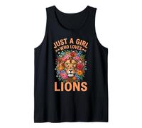 Testa di Leone Floreale Just A Girl Who Loves Lions Canotta