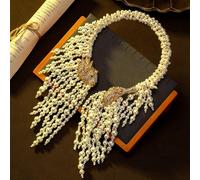 Testa di leone vintage, coda di leone, nappe di perle finte, set di collana e orecchini di lusso, adatto per l'uso quotidiano delle donne, regalo per amici e famiglia, accessori per la danza Lega di r