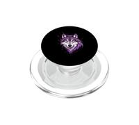 Testa Di Lupo Viola Con Spruzzi Di Vernice PopSockets PopGrip per MagSafe