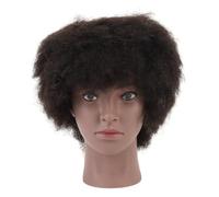 Testa di manichino africano Afro Capelli Afro Realistic Nero Resina Resina PVC Cosmetologia Allenamento Testa per la pratica di acconciatura e la parrucca Display