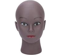 Testa di manichino afro calvo per cosmetologia e formazione per parrucche per esporre cappelli, parrucche per styling in vetro, per fare pratica con la testa, design conveniente