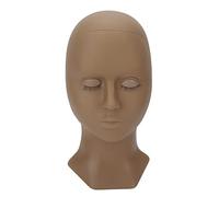 Testa di Manichino, Allenamento per Ciglia Palpebre Sostituite Manichino Trucco in Silicone Estensione Eyelashes Formazione ta del con Praticate Autoadesive (Color Caffè + 1 Paio Occhi)