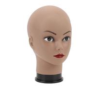 Testa di Manichino Calvo con il Trucco Black Skin Black Female Cosmetologia Professionale Testa per la Parrucca Che Mostra gli Occhiali
