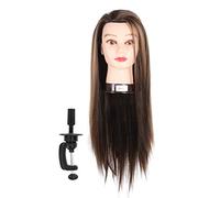 Testa di Manichino Capelli Umani, Testa di Formazione per Acconciature 65 Cm, Testa di Manichino Cosmetologia Testa di Bambola per Acconciature e Trecce per Educazione Alla