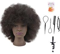 Testa Di Manichino Con Capelli in Stile Afro, 25,4 Cm, 100% Capelli Umani, per P