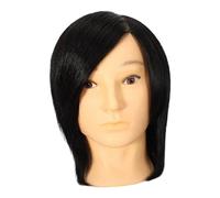 Testa di manichino con capelli per allenamento cosmetologico, lunghezza dei capelli 20 cm, circonferenza della testa 50 cm, materiale PVC per barbiere taglio permanente pratica tintura