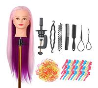 Testa di manichino con supporto a morsetto per intrecciare i capelli, pratica parrucchiere, cosmetologia, set di parrucche finte fai da te