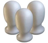 Testa di manichino da 3 pezzi, testa di parrucca in schiuma senza volto, modello di espositore per parrucche, supporto per manichino in schiuma, strumento per lo styling dei capelli per parrucche