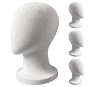 Testa di manichino - Espositore per parrucche in schiuma | 4x teste per parrucche, modello di styling realistico, supporto per cappelli, sciarpe, occhiali, strumento di supporto per l'asciugatura
