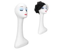 Testa di Manichino Femminile con Collo Lungo, Display per Trucco 22,4 Pollici, Busto per Testa di Manichino, Modello Donna, Espositore per Parrucca, per Parrucche,