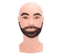 Testa di manichino maschile barbiere Testa di allenamento per tagliare la barba in resina realistica in PVC per esercitarsi nel taglio dello styling Strumento di visualizzazione