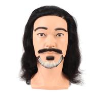 Testa di manichino maschile con barba realistica, testa per l’addestramento barbiere per la pratica dello styling dei capelli e della rasatura della barba, modello in resina PVC