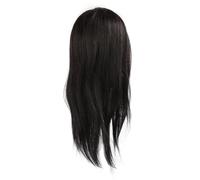 Testa di manichino per capelli Capelli veri densi e lisci come la seta Pratica di formazione per lo styling Bambola per parrucchieri Parrucchieri Scuole di bellezza Nero 55 cm