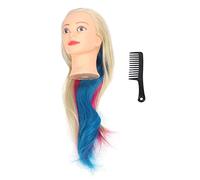Testa di manichino per capelli Testa pratica per lo styling dei capelli lunghi colorati per formazione in salone Insegnanti di bellezza Studenti Fibra chimica Dimensioni