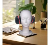 Testa di manicomio, testa di polistirolo per parrucche da donna, con supporto, modello espositivo per parrucche, con 40 dispositivi fissi, 28 x 16,5 cm, per copricapo e