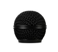 Testa di Microfono di Ricambio, Teste di Griglia per Microfono in Maglia d'Acciaio, Griglia per Microfono a Sfera di Ricambio con Schiuma Interna, Compatibile con SM58 (Nero, 1 pezzo)