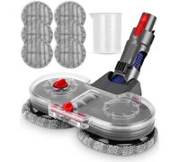 Testa di Mocio Elettrico per Dyson V11 V10 V8 V7 V15 Aspirapolvere,Pavimento Elettrico per Dyson con Serbatoio dell'acqua Rimovibile, 6 Pezzi Lavapavimenti e Contenitore di Riempimento(Grigio)