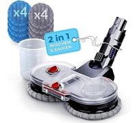 Testa di Mocio Elettrico sostituzione per aspirapolvere Dyson V7 V8 V10 V11 V15 con Serbatoio Acqua Estraibile, Set di 8 Panni + Misurino per Spazzola