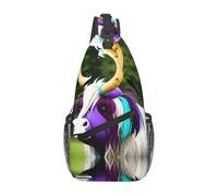 Testa di mucca colorata È una borsa a tracolla casual da uomo con elevata capacità di archiviazione e una tasca applicata su ogni lato.