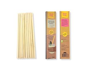 Testa di paglia per giovani cannucce in bambù usa e getta, sostenibili, 10 pezzi, lunghezza 20 cm e 8 mm, naturalmente insapore, estremamente stabili e biodegradabili, cannucce alternative