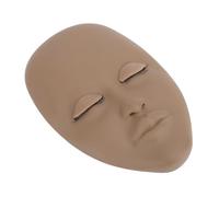 Testa di Pratica delle Ciglia in Silicone, Palpebre Rimovibili, Modello di Allenamento Riutilizzabile per la Pratica del Trucco, Insegnamento, Massaggio (BROWN)