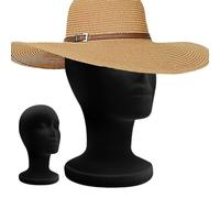 Testa di Presentazione per Parrucche | Testa di Manichino in Schiuma Velluto Nero per Presentazione Parrucche,Modello di Esposizione Nero per Cuffie Occhiali Gioielli Capelli Cappelli