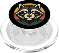 Testa di procione feroce design retrò a cerchio PopSockets PopGrip per MagSafe