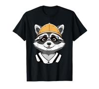 Testa di procione in stile cartoon con cappellino e occhiali Maglietta