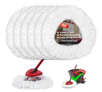 Testa di ricambio compatibile con Vileda EasyWring 1 Tank System in microfibra girevole Mops Refill lavabile in lavatrice, 6 pezzi