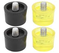 Testa di ricambio in gomma morbida con testa a martello, 2 set di teste di ricambio per martello in gomma, set di punte di ricambio per martello, accessori giallo nero, martelli da artiglio (Φ25 mm)