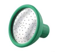 Testa di ricambio per annaffiatoio con parte anteriore in metallo e base in gomma elastica, altezza 6,5 cm, compatibile con la maggior parte dei beccucci, verde e argento (1 pezzo)