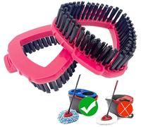 Testa di ricambio per mocio rotante, compatibile con serbatoio Vileda Turbo Mop System 2, spazzola triangolare per pavimenti, 2 testine per la pulizia del bagno e della cucina, setole in nylon