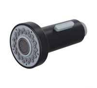 Testa di ricambio per rubinetto della cucina estraibile con design girevole e doppia opzione di spruzzo, pioggia o schiuma, per raccordo G 1/2 (nero opaco)