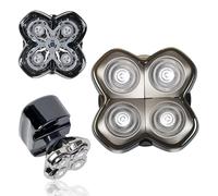 Testa di Ricambio Rotante a 4 Teste per Rasoi Elettrici - Compatibile con Pitbull Skull Shaver, Butterfly Kiss Pro e altri - Teste da Rasatura per Viso e Corpo per Uomini e Donne (Confezione da 1).