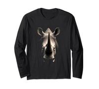 Testa di Rinoceronte, Animali Selvatici, Savana, Arte Africana Maglia a Manica