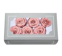 Testa di Rosa Conservata di Grado A 5-6cm, Rose Eterne Naturali di Alta Qualità, Rosa Immortale Dura da 3 a 5 Anni per Regali Festa della Mamma San Valentino Compleanno, Decorazione Casa Matrimonio